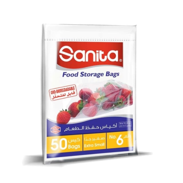 Sanita Food Storage Bags Extra Small #6 50 Bags