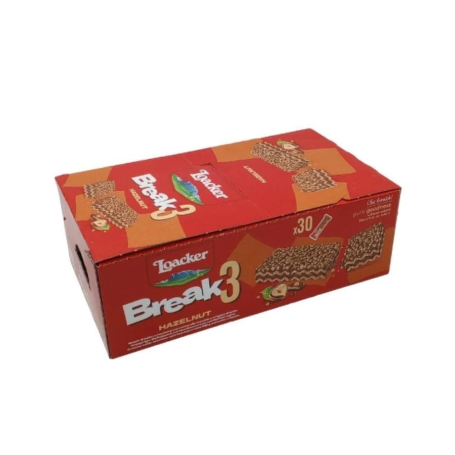 Loacker break 3 hazelnut 30x19g