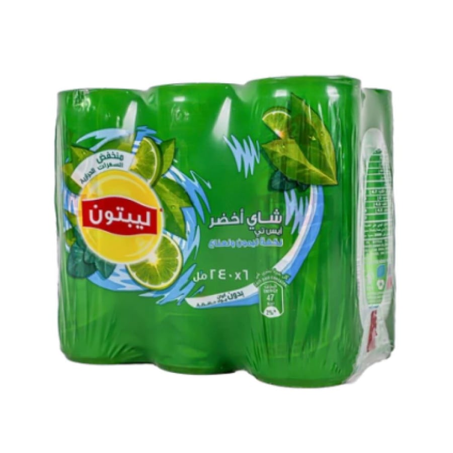 ليبتون آيس تي أخضر ليمون نعناع 6×240 مل