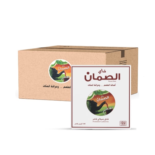 شاى الصمان شاي سيلاني فاخر حبيبات ناعمة علاقي ابيض 100 كيس*24 حبة