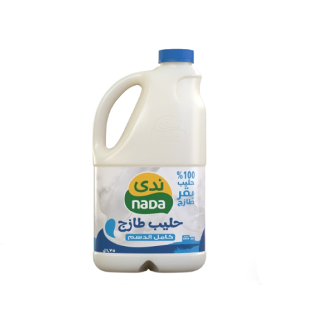 ندى حليب طازج كامل الدسم 1.75 لتر