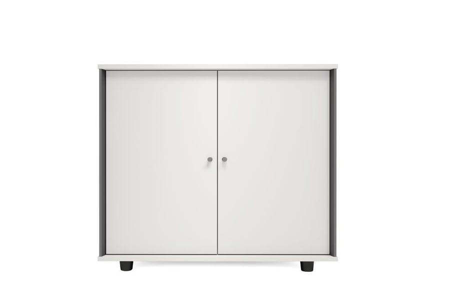 دولاب2 درفة صغير ميلامين لون POLE ابيض * DARK GERY مقاس 80*40*75سم موديل BA-A120475-20A