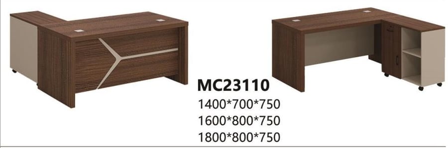 مكتب خشب + سكرتارية مقاس 1800*800*750 لون بنى *كوفى موديلMC23110
