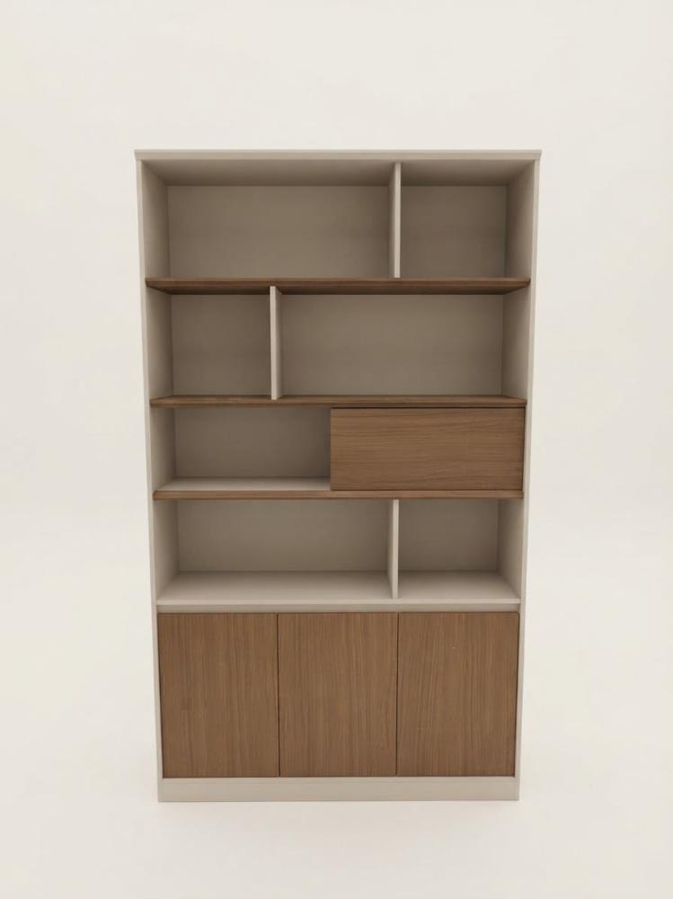 طقم مكتب خشب PVC+ وحدة جانبية مقاس 2200*1800*750 موديل 08-B2018+ دولاب + طاولة خدمة