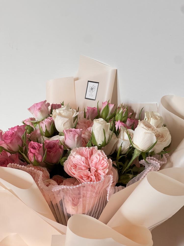 بوكيه ورد طبيعي