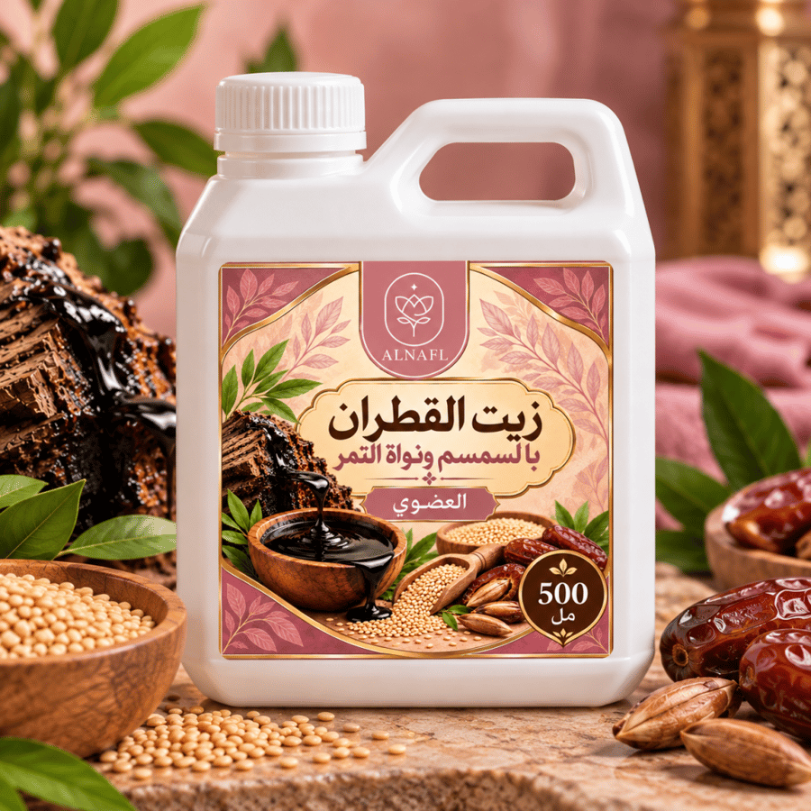زيت القطران بالسمسم ونواة التمر 500 ml
