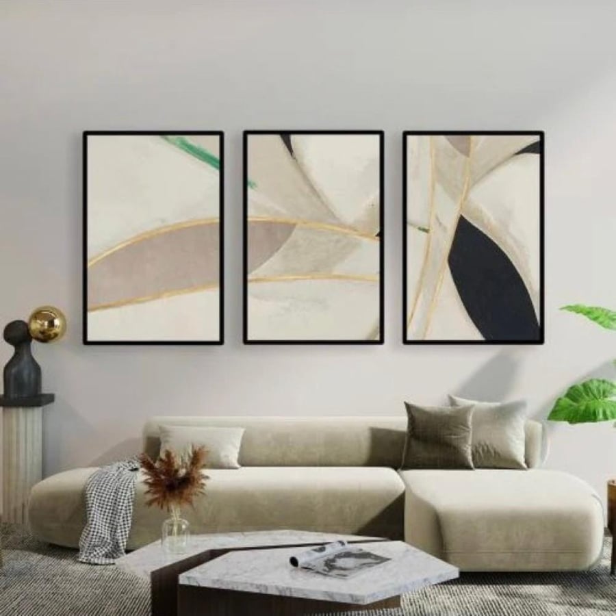 طقم 3 لوحات مودرن مقاس 120*60