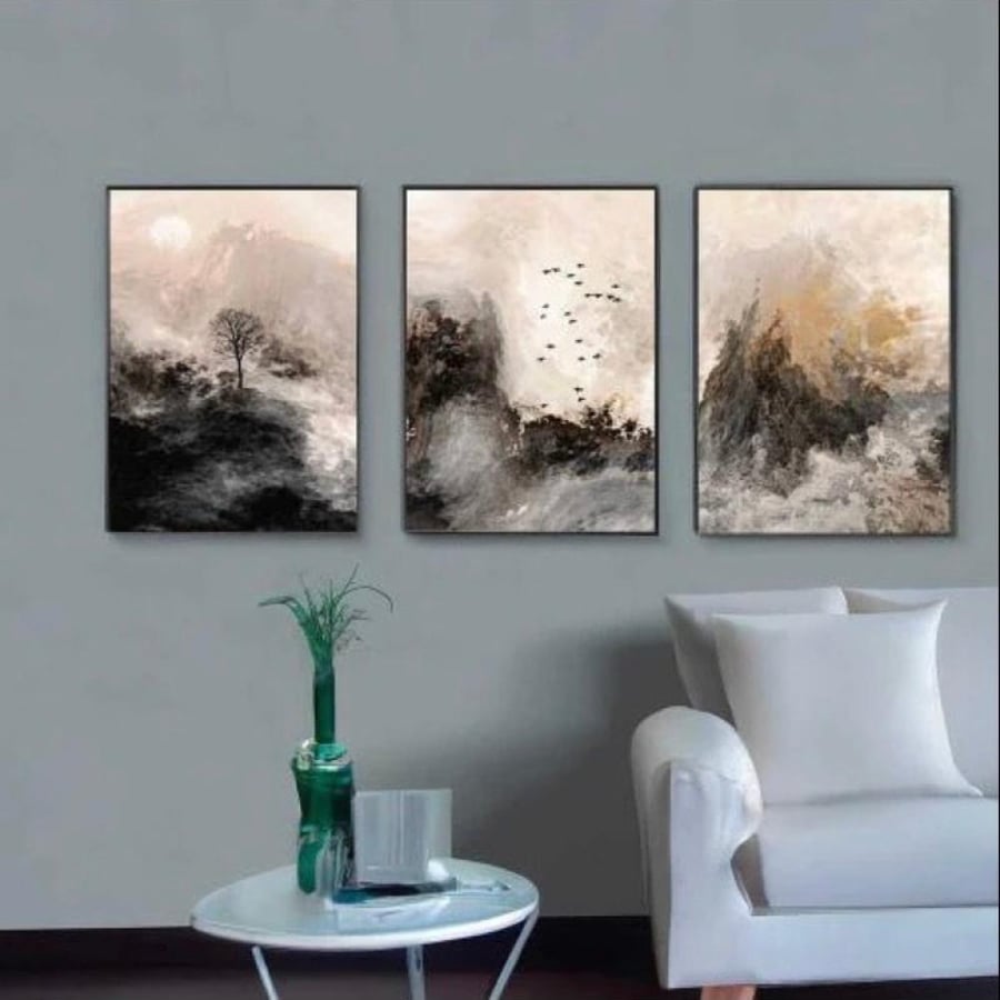 طقم 3 لوحات مودرن مقاس 120*60