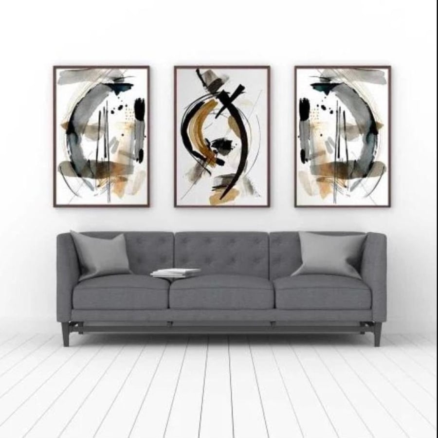 طقم 3 لوحات مودرن مقاس 120*60