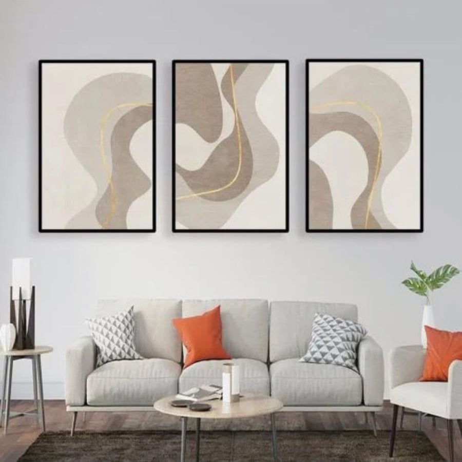 طقم 3 لوحات مودرن مقاس 120*60