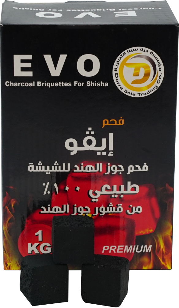 Carton Wholesale - EVO Coconut Charcoal Cubes 1 Kilo 1cartoon*10piece
