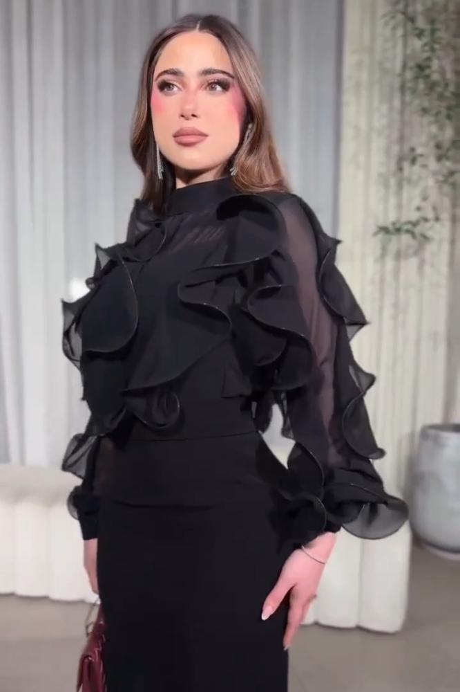 فستان سهرة باربي جورجيت لون أسود