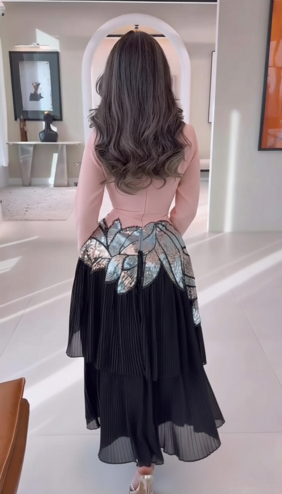 فستان سهرة باربي كلفه شيفون بليسه
