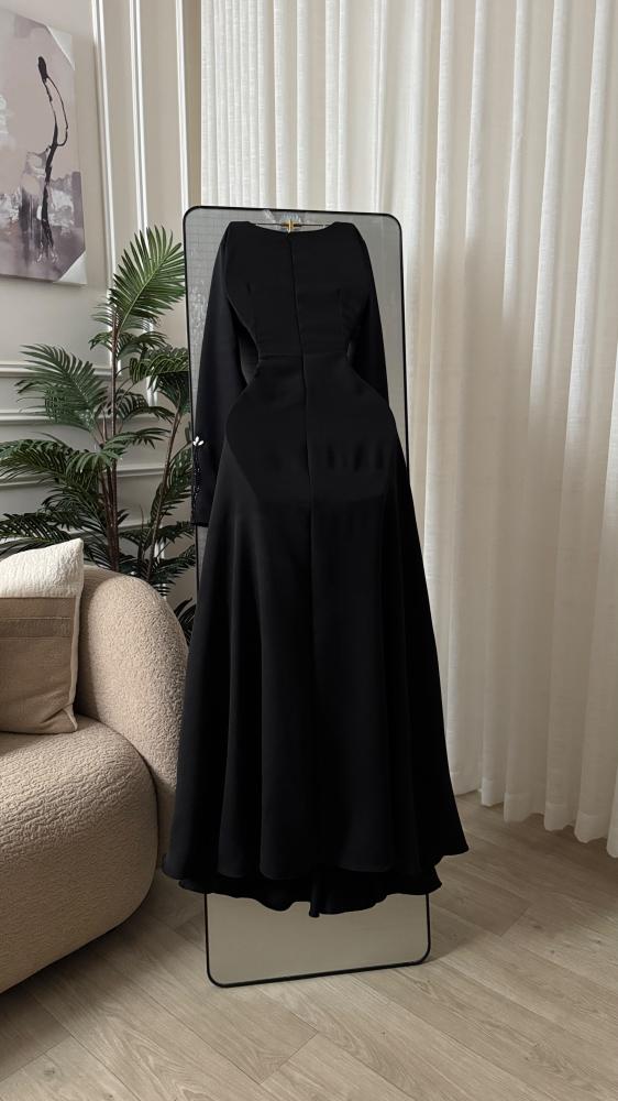 فستان سهرة أسود باربي تطريز يدوي