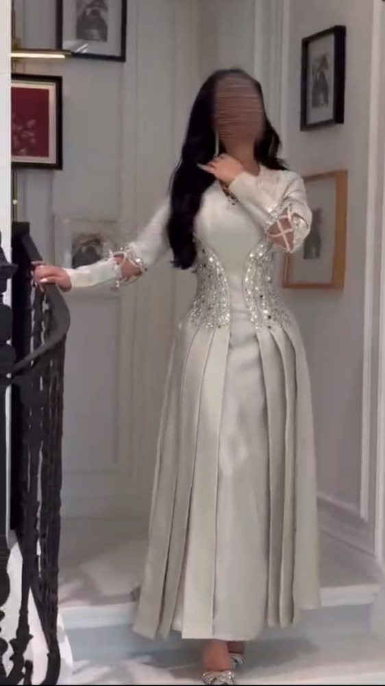 فستان سهرة میکادو لمعه تطريز يدوي