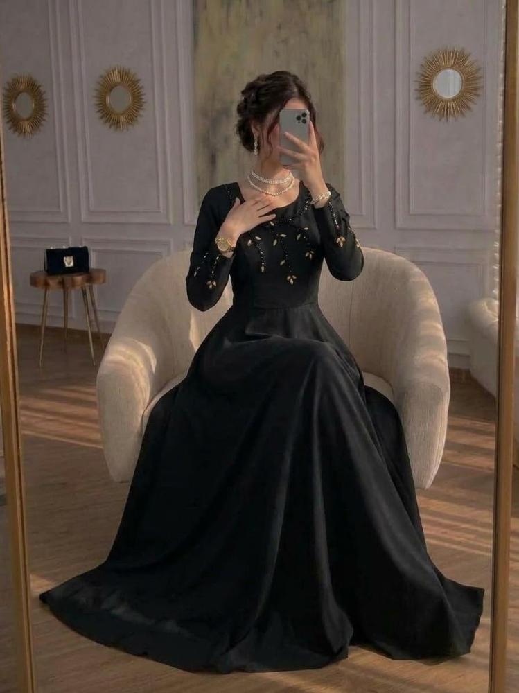 فستان سهرة أسود باربي تطريز يدوي