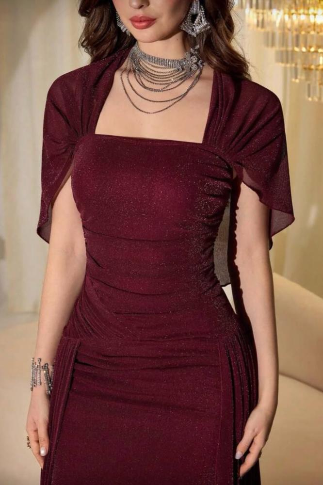 فستان سهرة شيفون لمعه راقي