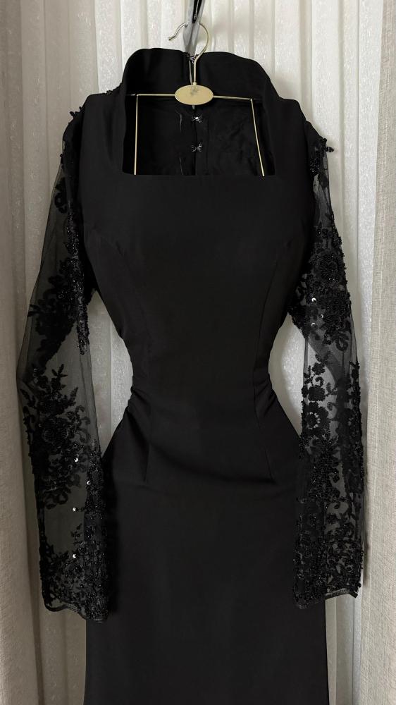 Evening dress Barbie with embroidered tulle black color