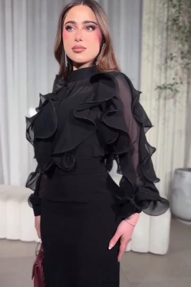 فستان سهرة باربي جورجيت لون أسود