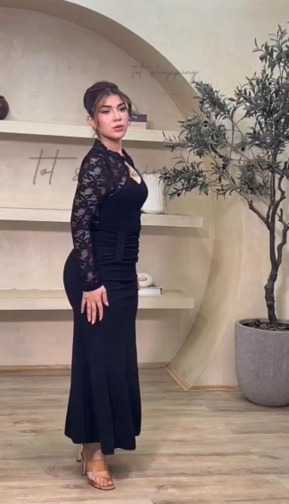 فستان سهره أسود دانتيل