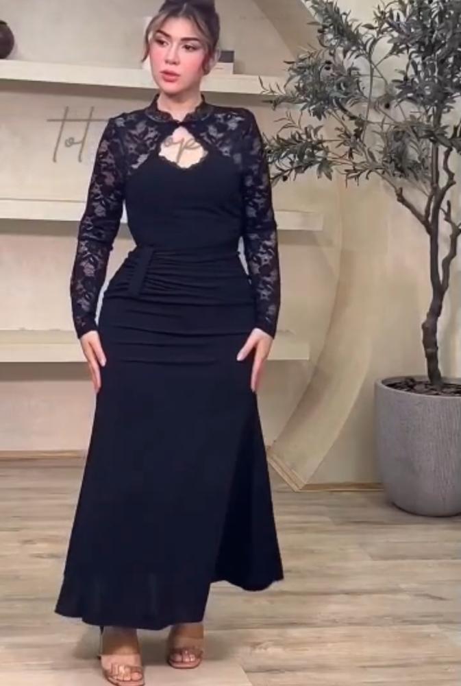 فستان سهره أسود دانتيل