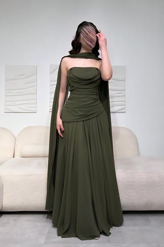 فستان سهرة شيفون دبل كلوش