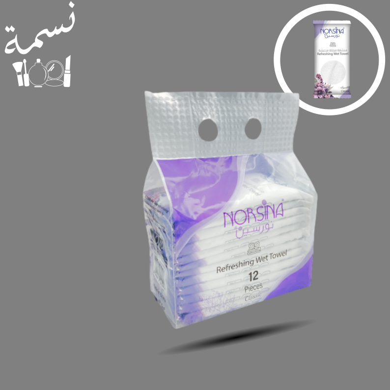 مناشف مبللة نورسين كلاسيك 12 منشفه