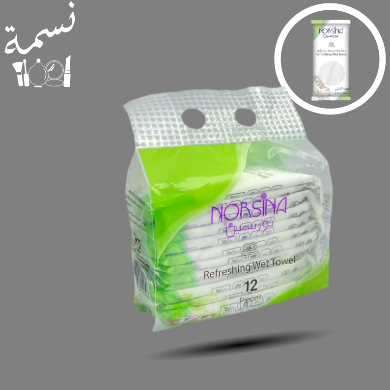 مناشف مبللة نورسين زهرة الليلي 12 منشفه