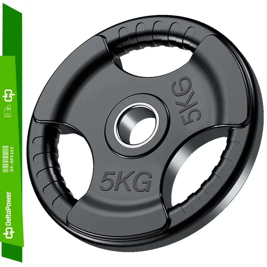 Delta Power Olympic Rubber Tri Grip Weight Plates Set DP-RPS255 12 PCS