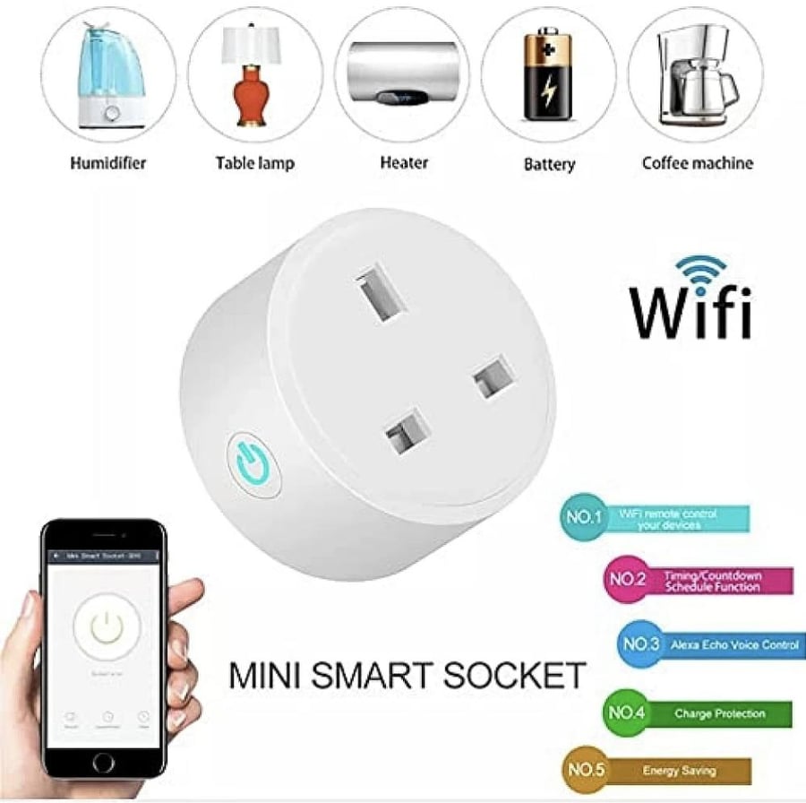 فيش ذكي ثلاثي أبيض متنقل تحكم عن بعد WiFi سهل الاستخدام يعمل باللمس تحكم بالجوال متوافق مع اليكسا وجوجل هوم توفل