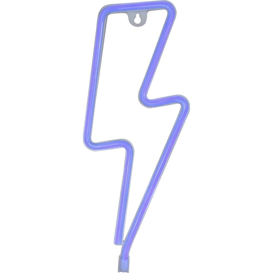 مصباح اضاءة ليد نيون على شكل صاعقة مضيئة للديكور، ازرق تعمل بالبطارية و USB