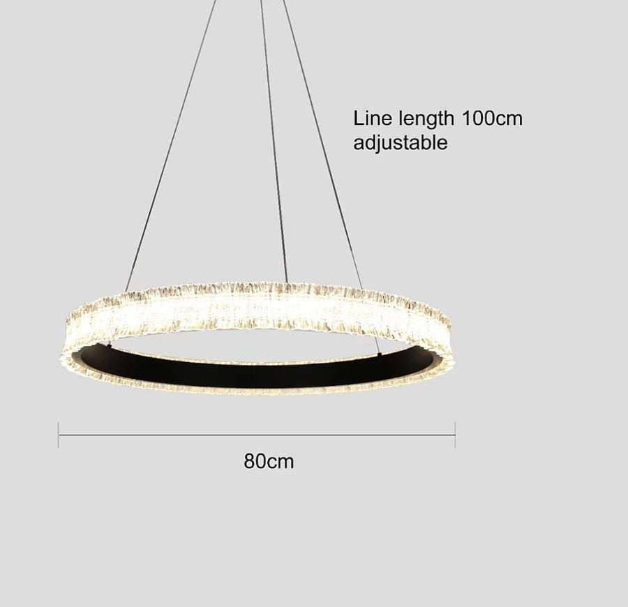 Modern chandelier black with yellow lighting color 60 watts diameter 80 cm