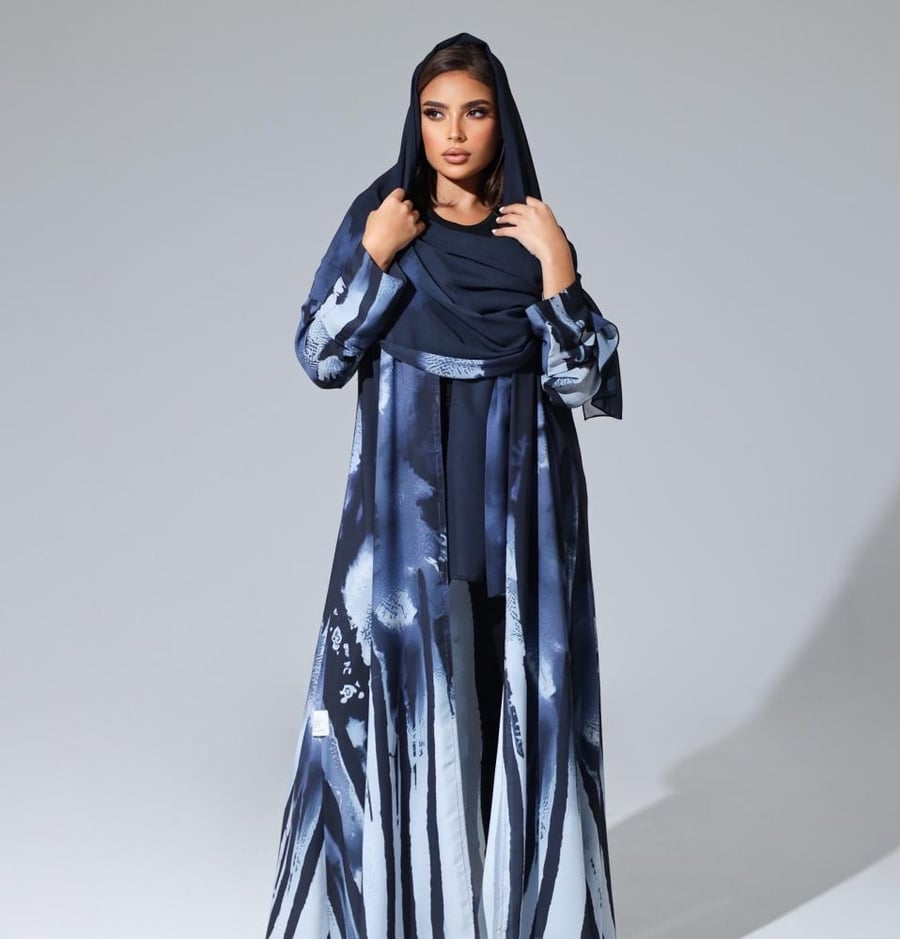Navy blue print