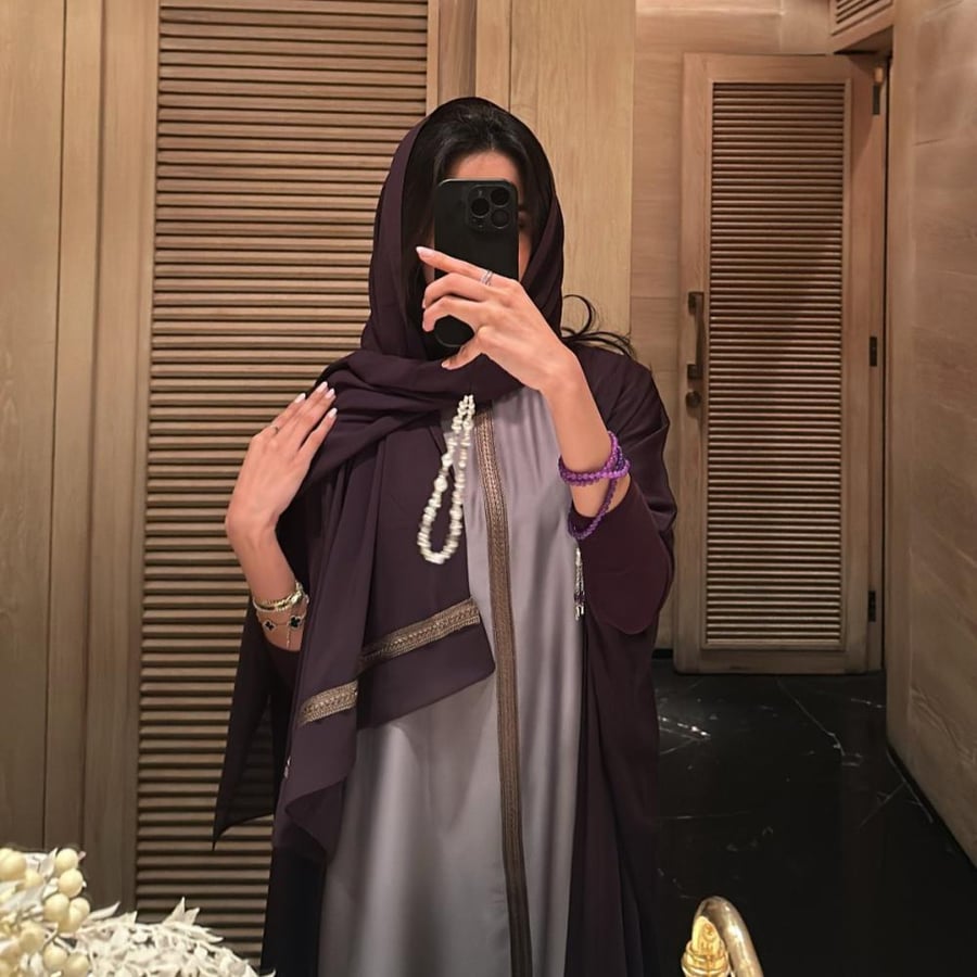 Abaya with dress (purple)
