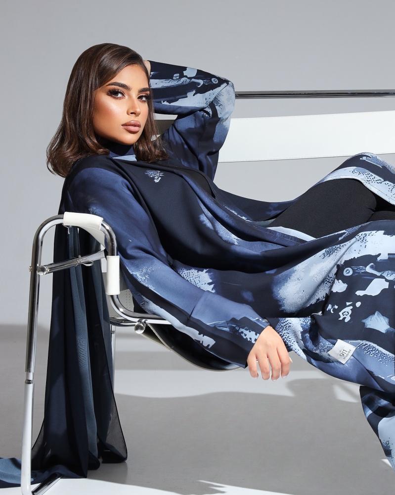 Navy blue print
