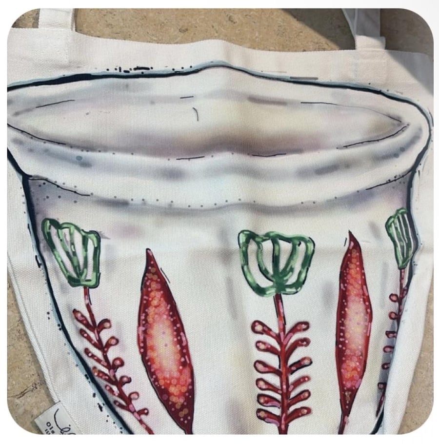 شنطة قماش فنجال cup tote bag