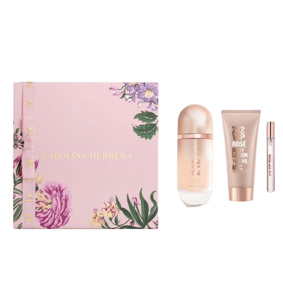 Herira 212 VIP Rose Audi women's perfume 80 ml + Bakh perfume 10 ml + body lotion 100 ml