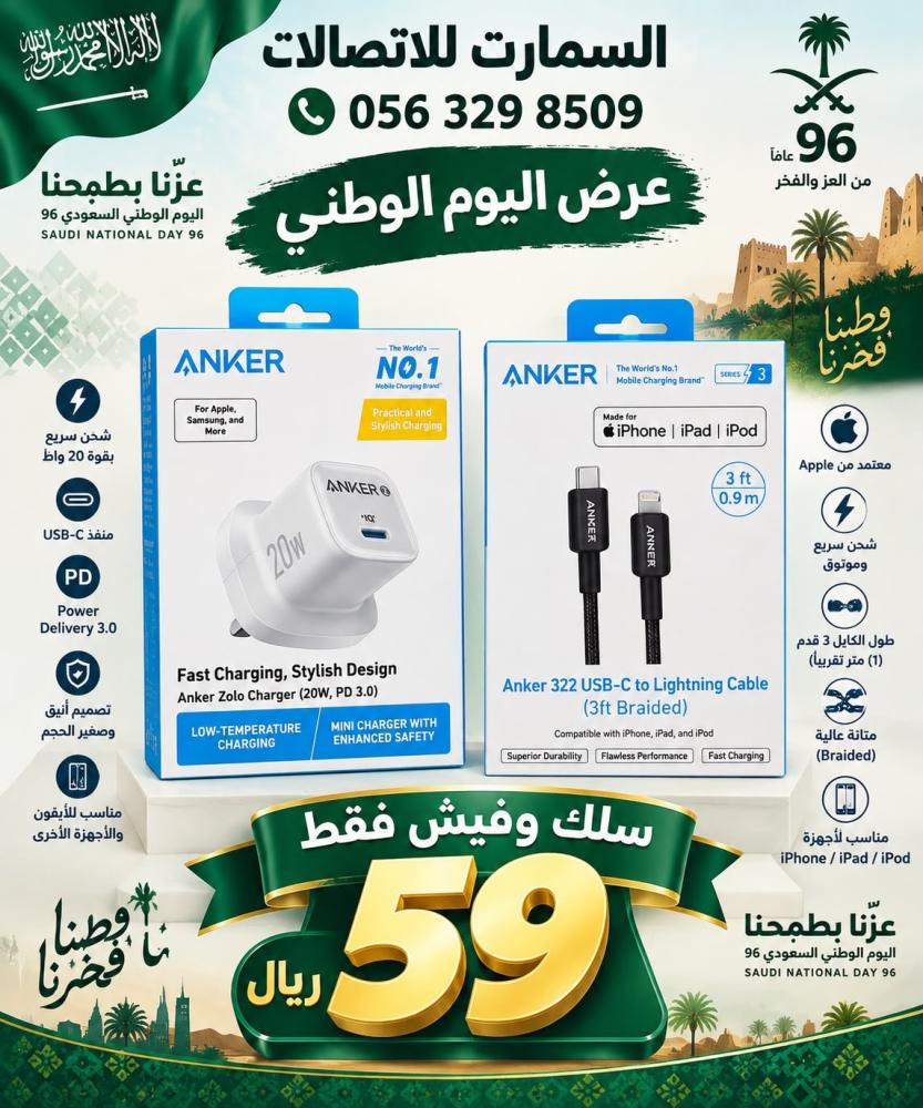 راس  جداري انكر 20W + سلك