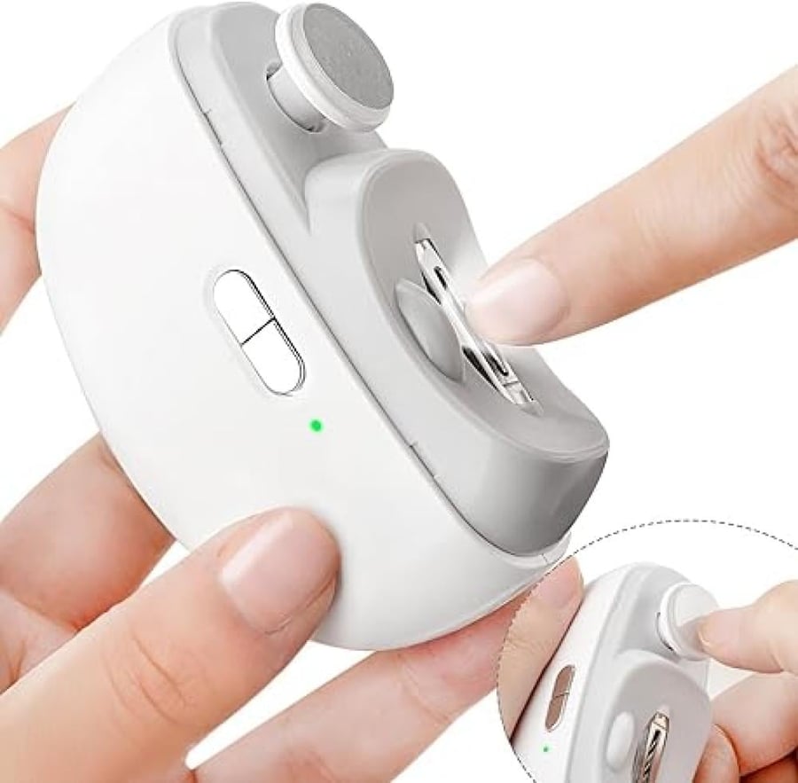 FEEKI 2 in 1 Electric Nail Clipper, Dual Purpose Nail Sharpener, 2 Speed Nail Sharpener, Electric Nail Clipper, Type-C Rechargeable, Convenient, Ultra Lightweight Nail Clipper, LED Light, Easy       -        مقص كهربائي للأظافر من فيكي، قابل لإعادة الشحن