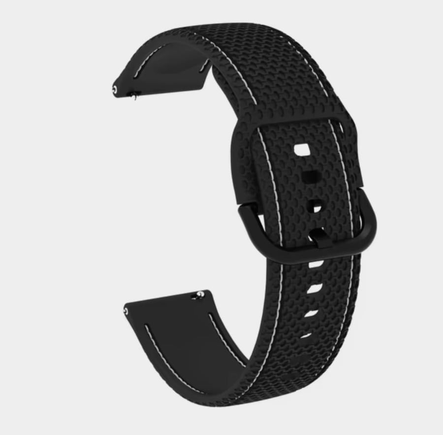 T-Strap Silicone Wristbands 20mm - Quick Release Waterproof Replacement Watch Band Rubber Black, WITHOUT DELIVERY CHARGES