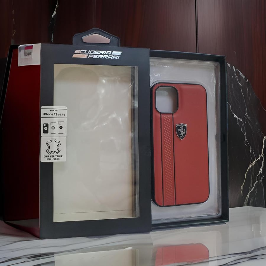 ORIGINAL FERRARI iPHONE 12 (5.4) PROTECTIVE CASE SLIM PROFILE, DROP PROTECTION, EASY SNAP-ON , WITOUT DELIVERY CHARGES