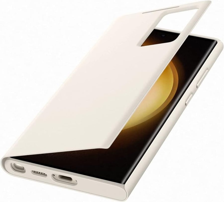جراب خلفي محفظة   لبني-    الترا S24 سامسونج  -  wallet case  white Samsung   S24 ultra