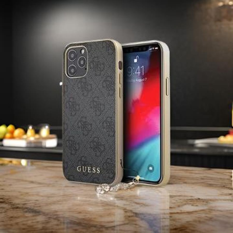 Guess 4G TPU Protective Case Cover for iPhone 12 Mini (5.4 inch) with Charms - Grey , WITOUT DELIVERY CHARGES