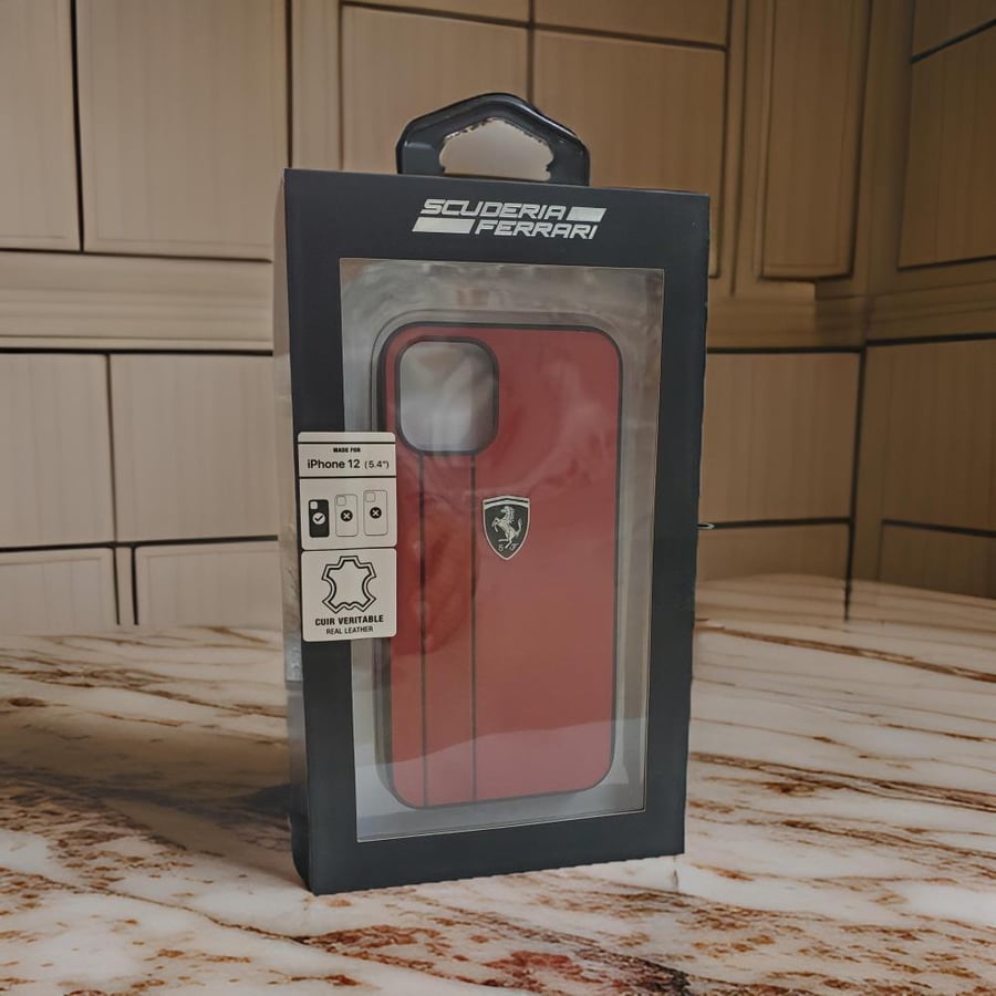 ORIGINAL FERRARI iPHONE 12 (5.4) PROTECTIVE CASE SLIM PROFILE, DROP PROTECTION, EASY SNAP-ON , WITOUT DELIVERY CHARGES