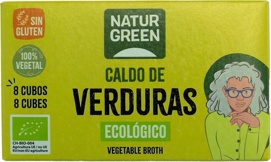 مرق الخضروات العضوي بنكهة غنية من Natur Green وزن 84 جم