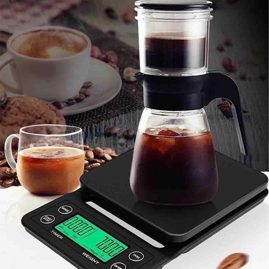 ميزان رقمي للقهوة مع مؤقت | دقة 1 جرام للتقطير والإسبريسو