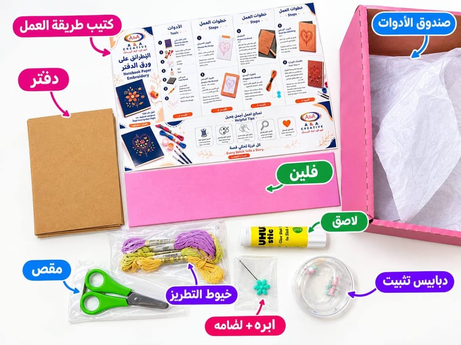 التطريز على ورق الدفتر