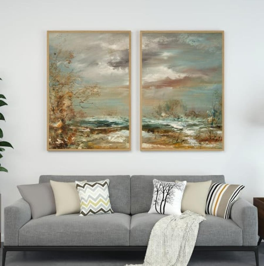 2 لوحات مطبوع على قماش كنفاس على الجوده متوفره مقاسات كبيره وصغيره (Two Canvas Paintings, Large and Small Sizes)