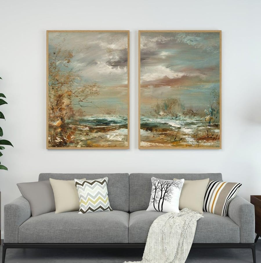 2 لوحات مطبوع على قماش كنفاس على الجوده متوفره مقاسات كبيره وصغيره (Two Canvas Paintings, Large and Small Sizes)