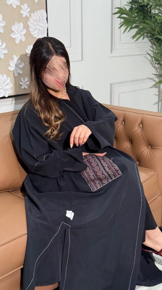 عباية حرير مغسول مع كشمير